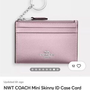 Coach Metallic Pink ID Card Holder